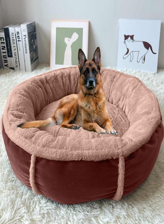 DRILLY Premium Fur XL Dog Bed for Extra Large Dogs Washable-Orthopedic Big Dog Beds | Big Breed | | Giant Human Dog Bed> (XL) - Image 1